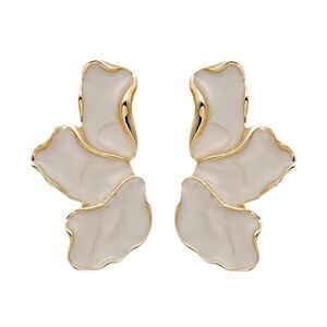 New! Anthropologie Floreta Enamel Gold Earrings (3008) NWT